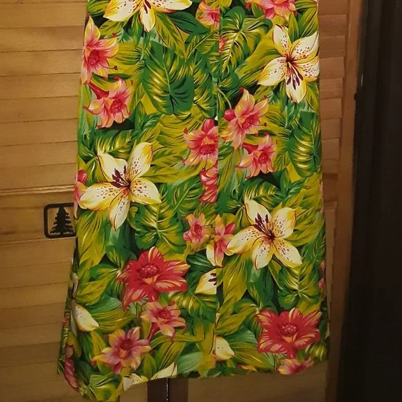 Sag Harbor SZ 8 Tropical V Neck Fitted Short Dress + Sparkle Shrug Vacay Cruise - Picture 3 of 10